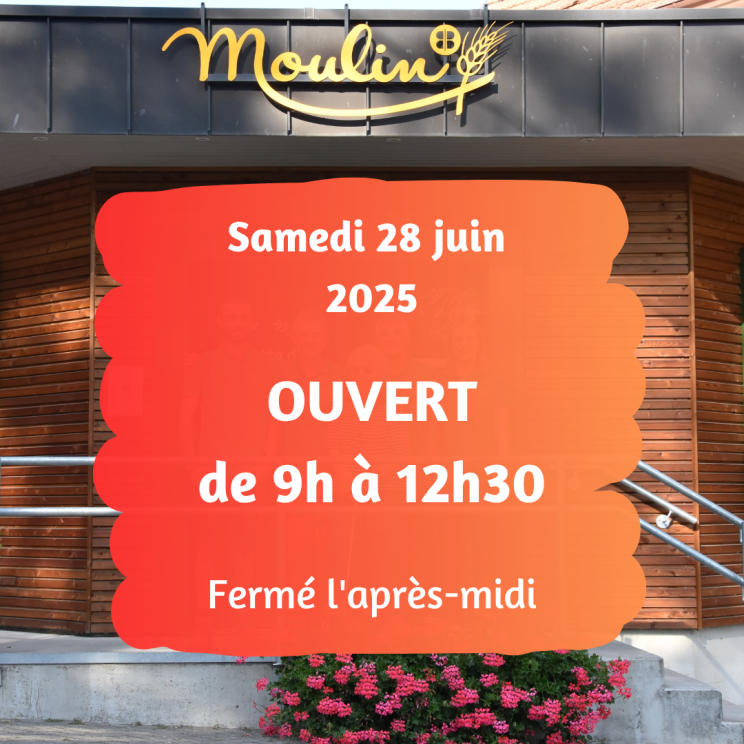 Samedi 28 juin - ouvert le matin uniquement !
